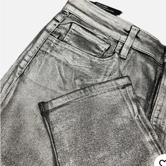 JOE'S JEANS Silver Metallic finish The Luna High Rise Cigarette Ankle sz 29 - Picture 7 of 15
